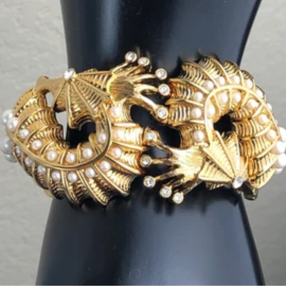 Rare Vintage Kate Spade Sea Horse Gold Cuff